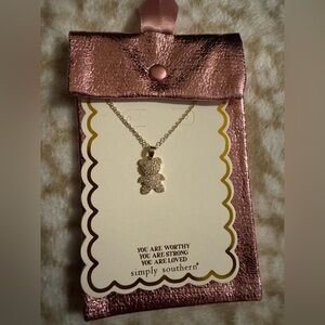 NWT Simply Southern Gold Bear Necklace w/Diamond Accents